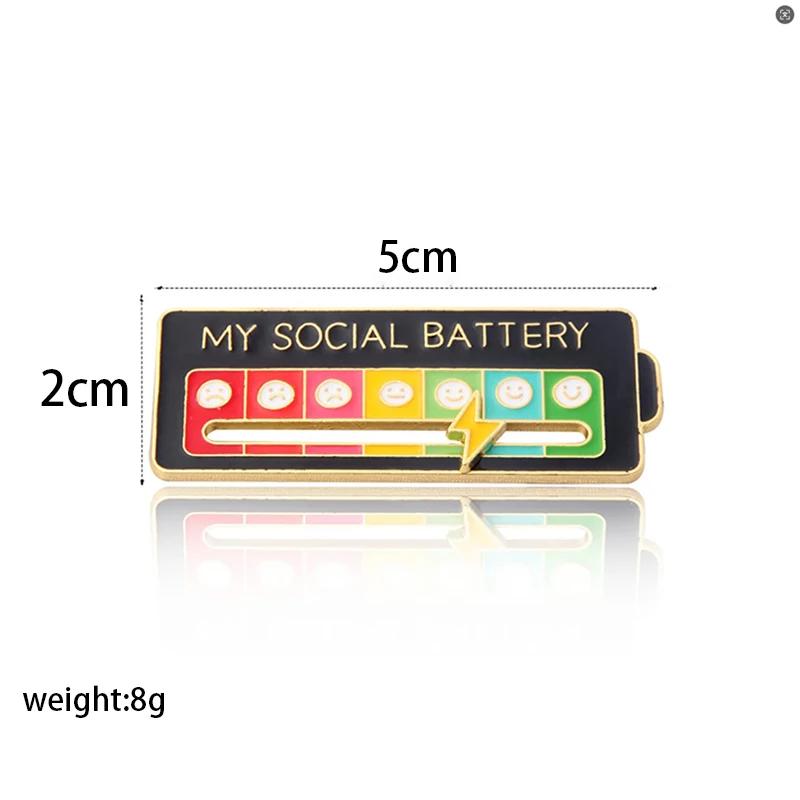 10 pièces mes broches de batterie sociale pour femmes hommes broche d'expression de Conversion d'hum