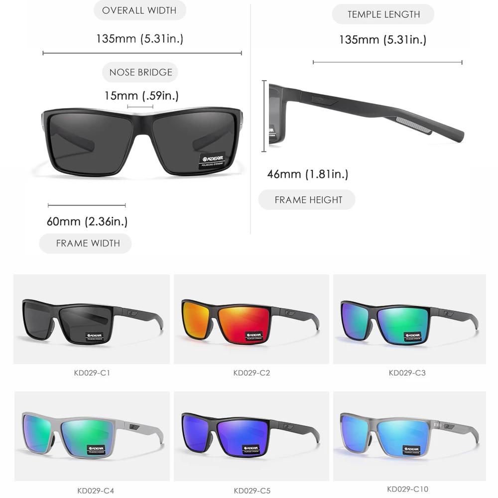 KDEAM-Lunettes de soleil polarisées à 100% ° KD029, protection UV, charnière à ressort intégrale et 