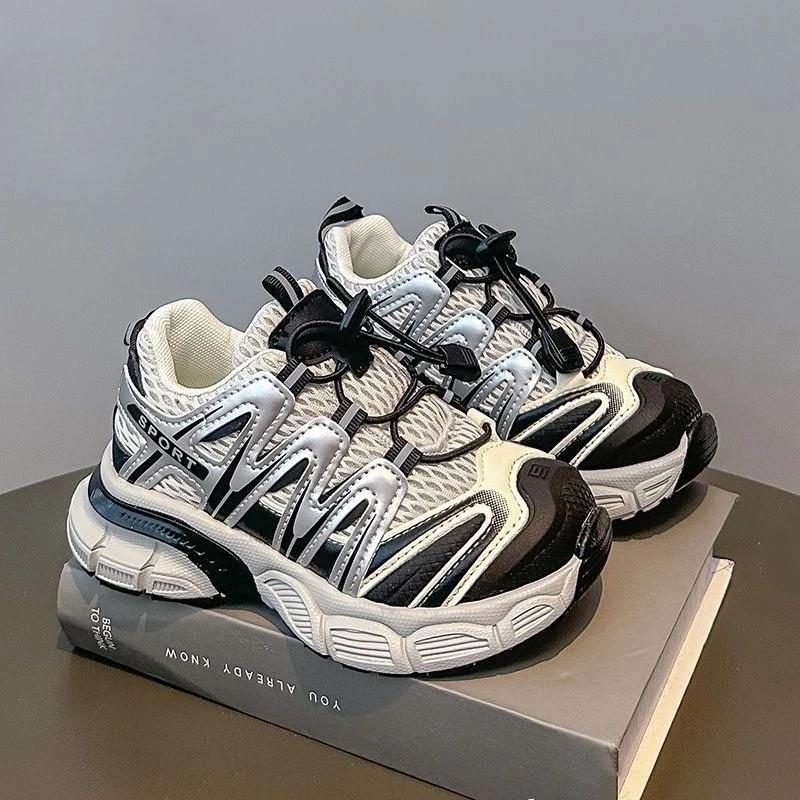 Enfants filles grosses baskets maille chaussures décontractées respirantes automne hiver nouveau à l