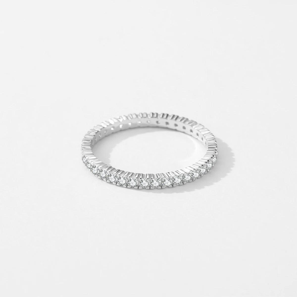 MODIAN 925 en argent Sterling classique étincelant Zircon mariage bague de fiançailles promesse bagu