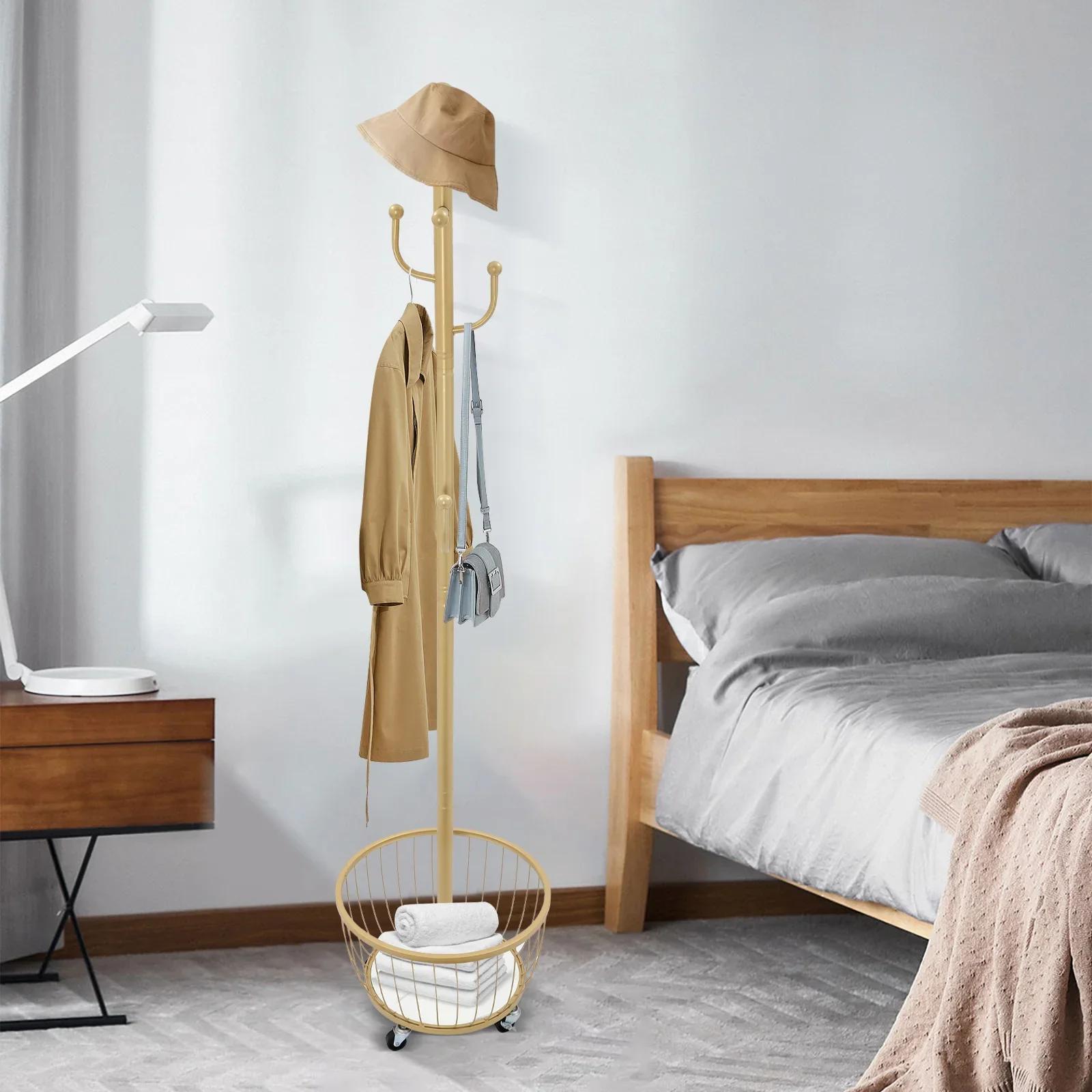 Porte-manteau et porte-chapeau sur pied, support organisateur avec roue Mobile, support de cintre d'