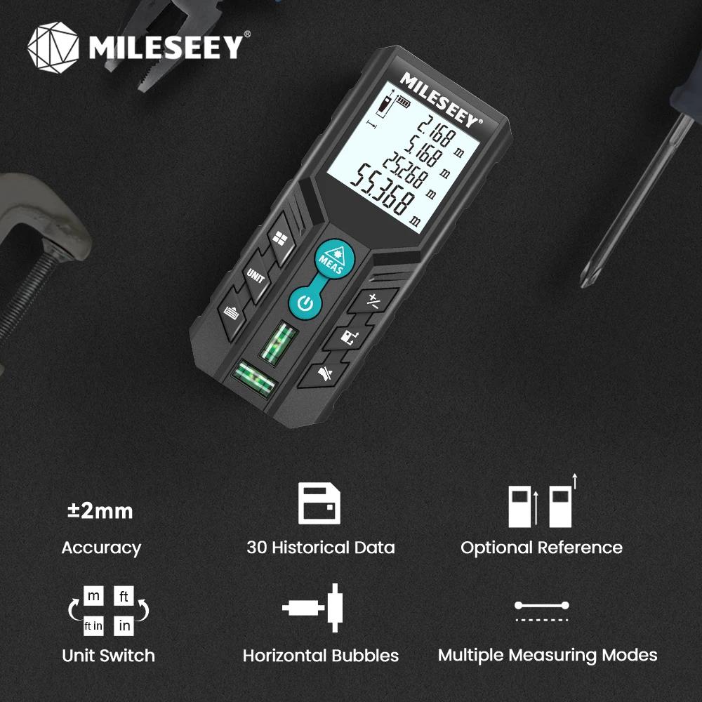 MILESEEY-Distancemètre laser, ruban à mesurer Trena laser de haute qualité 40M 60M 80M 100M 120M