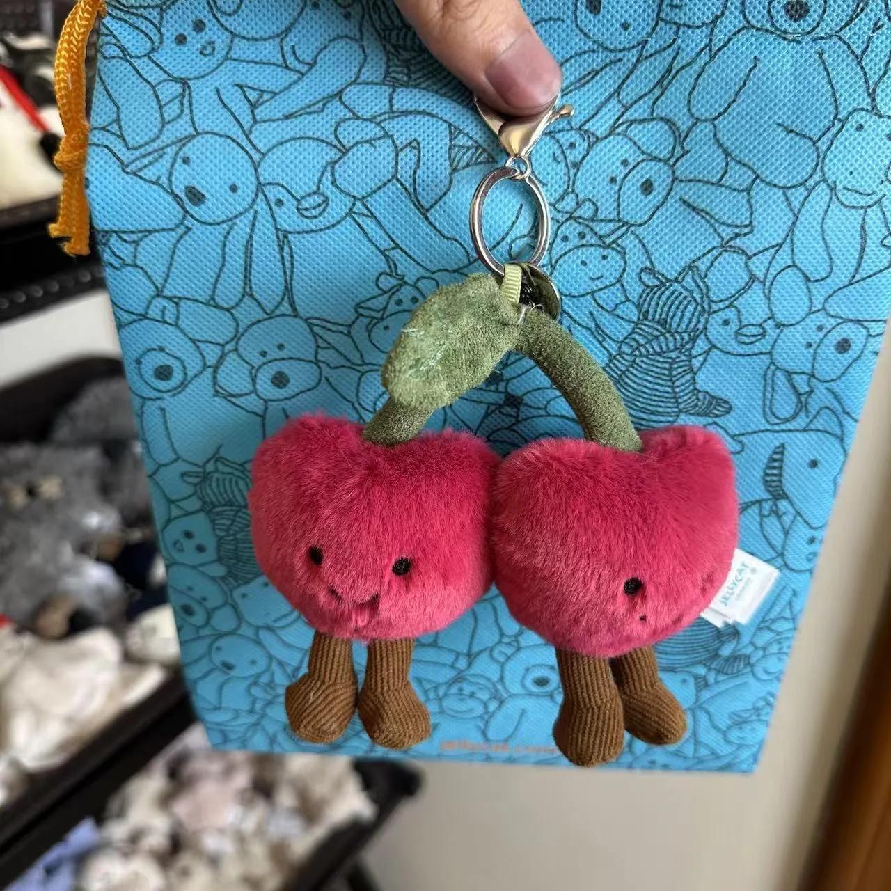 Nouveau porte-clés en peluche Hot JC édition limitée Printemps, bicolore, motifs guimauve, cerise, s