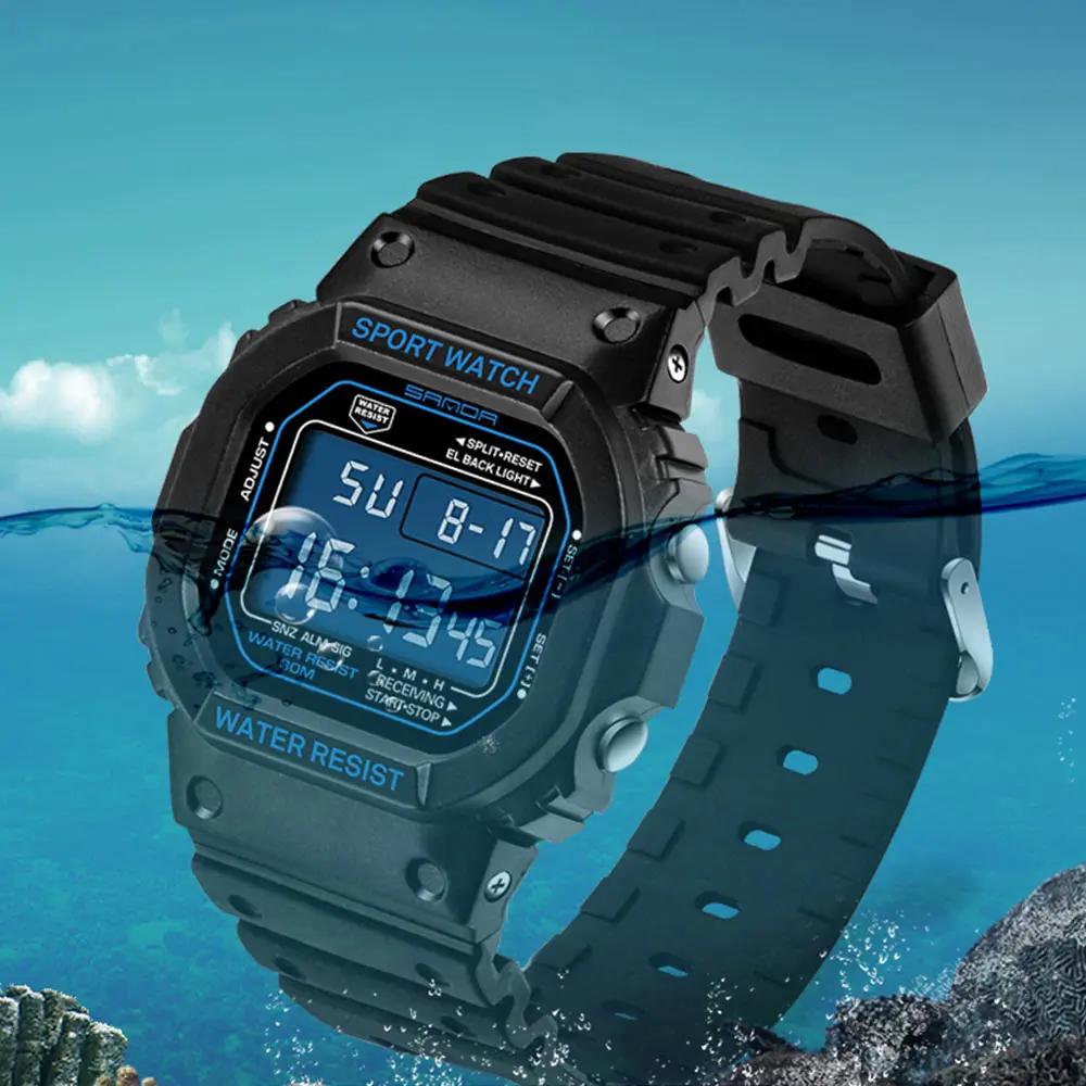 SANDA G Style LED montre numérique unisexe antichoc étanche montres de sport garçon fille chronomètr