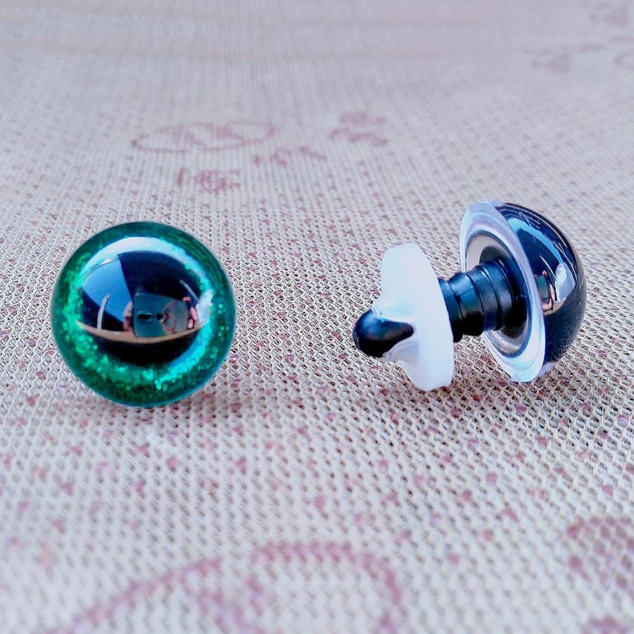 Yeux de sécurité à paillettes en plastique 3D, 20 pièces, pour jouets au Crochet, Amigurumi, mélange