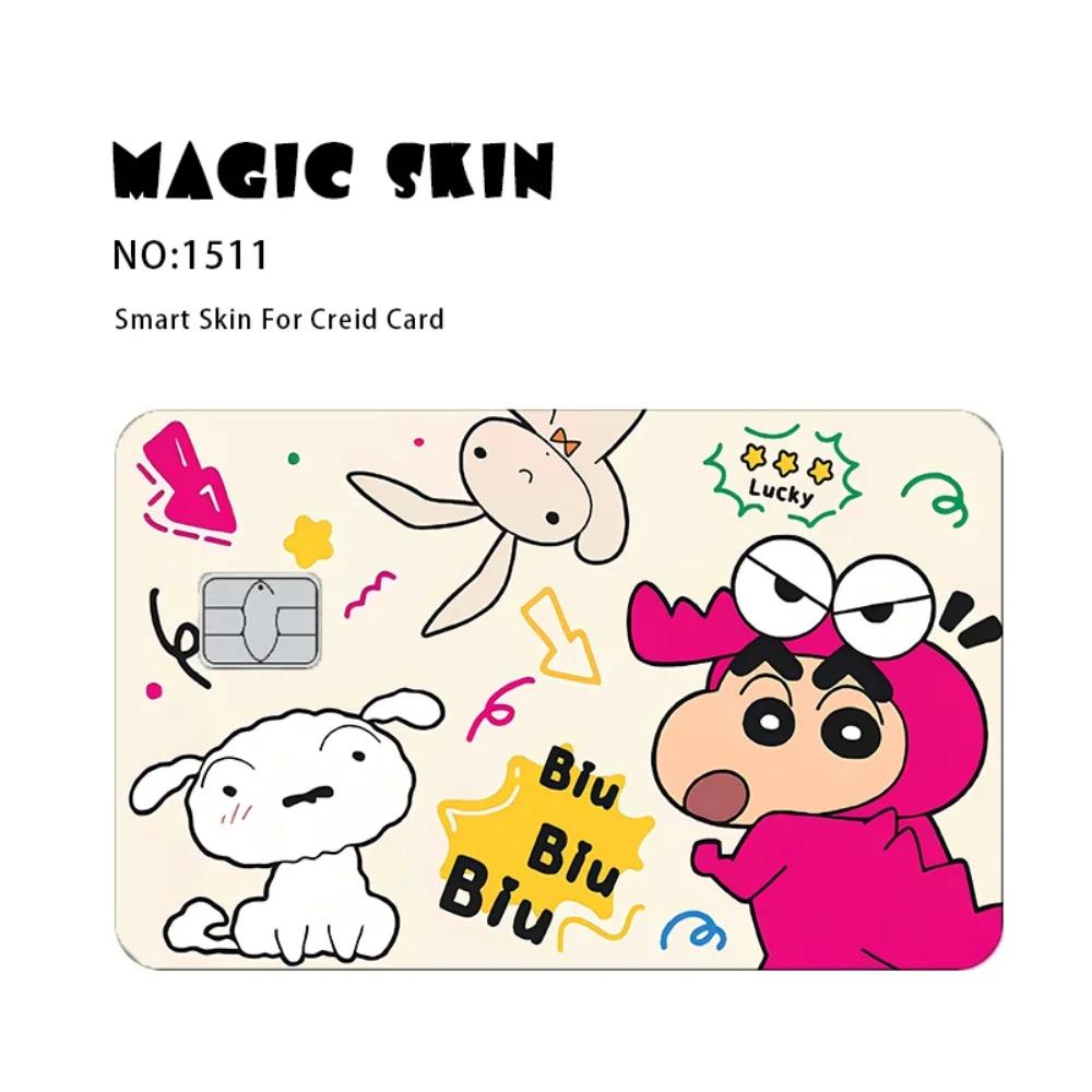 Crayon shin-chan carte de crédit peau mat autocollants pour carte bancaire carte d'identité carte de