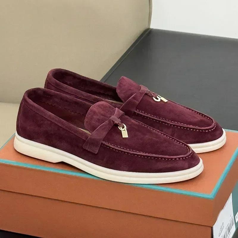 2026 New Arrival Timeless British Casual Shoes | Fringed Metal Buckle Flat Couple Shoes - European E