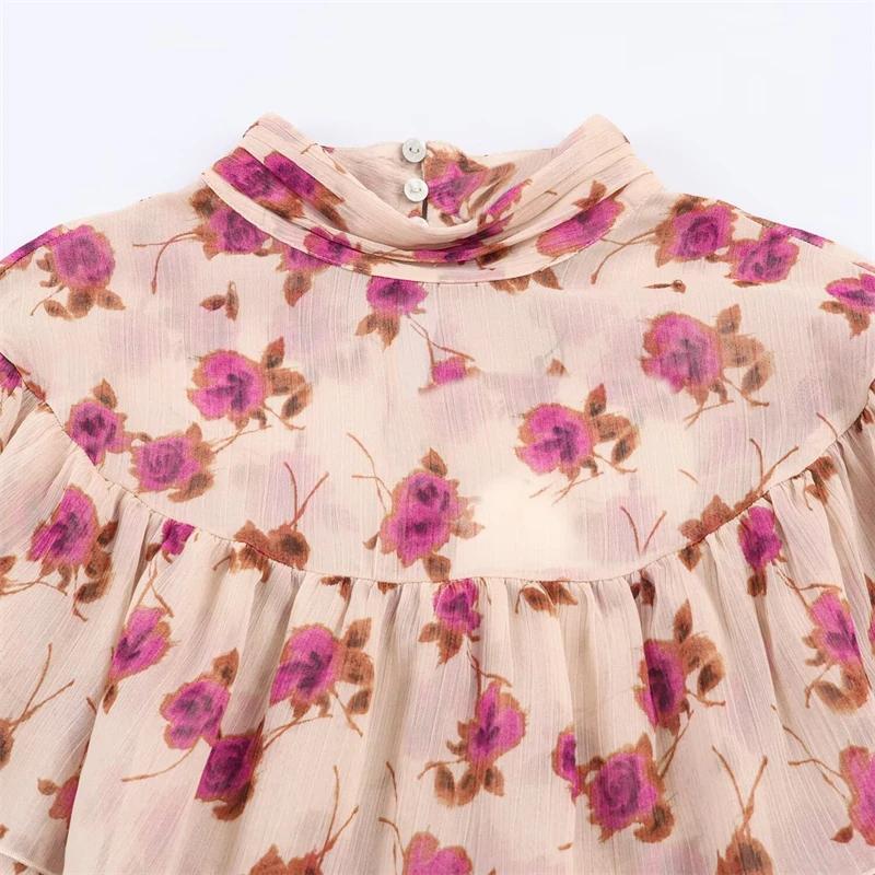 Chemisier Femme 2026 Nouvelle Collection Vintage Tendance Printemps Imprimé Superposé Décoratif Chic