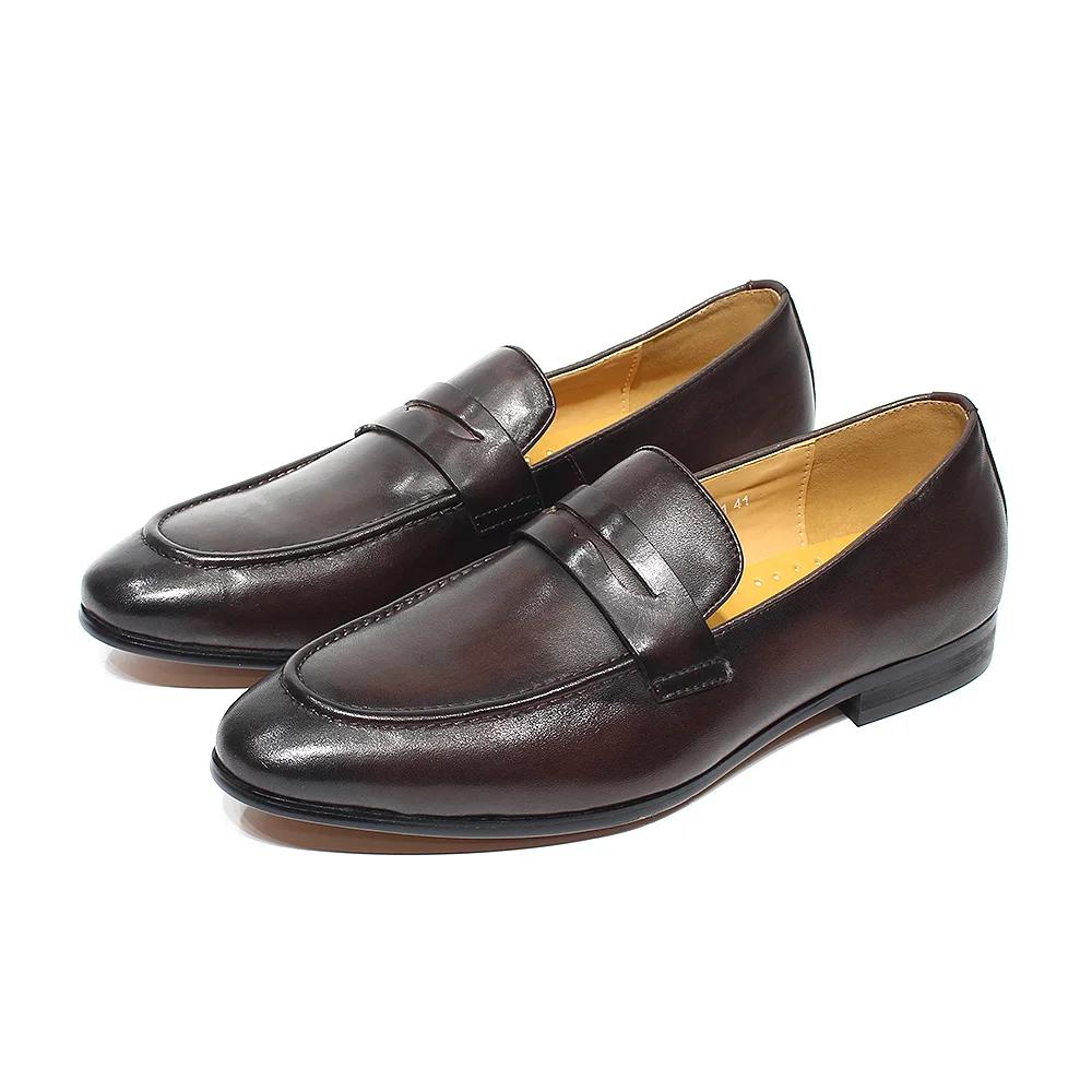 FELIX CHU hommes Penny mocassins chaussures en cuir véritable élégant fête de mariage chaussures hab