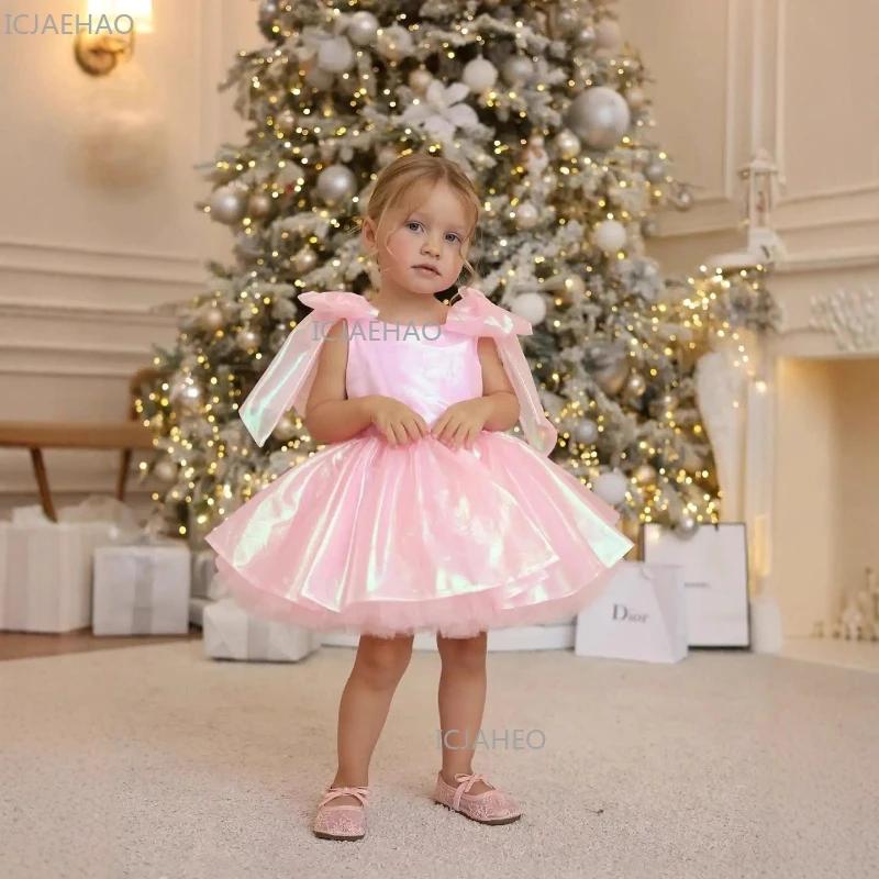 Nouvelle Robe de Princesse Rose pour Filles, Tenue de Cérémonie Florale pour Anniversaire, Vêtements