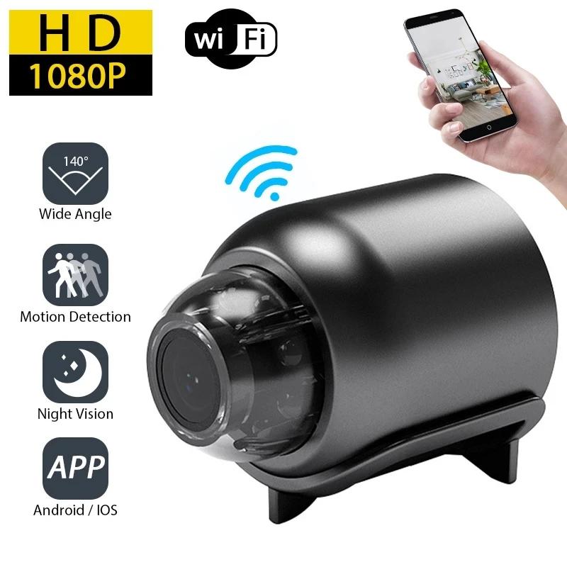 Mini caméra HD 1080P WiFi sans fil avec vision nocturne, caméra domestique X5, caméra à distance, su