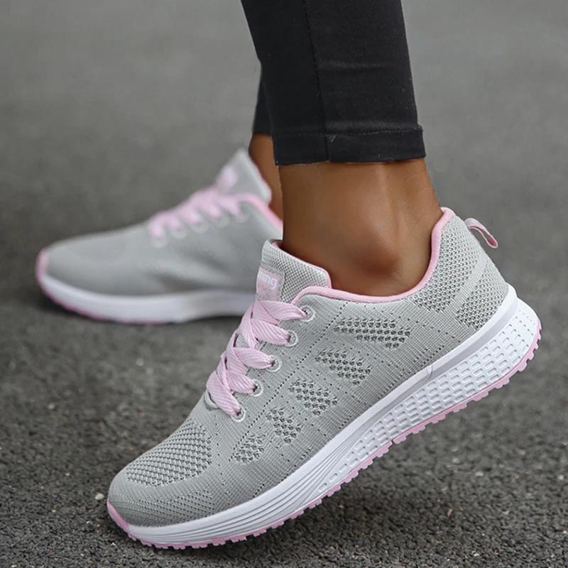 Baskets femme respirant 2025 nouvelle mode plat en plein air femme vulcaniser chaussures maille tiss