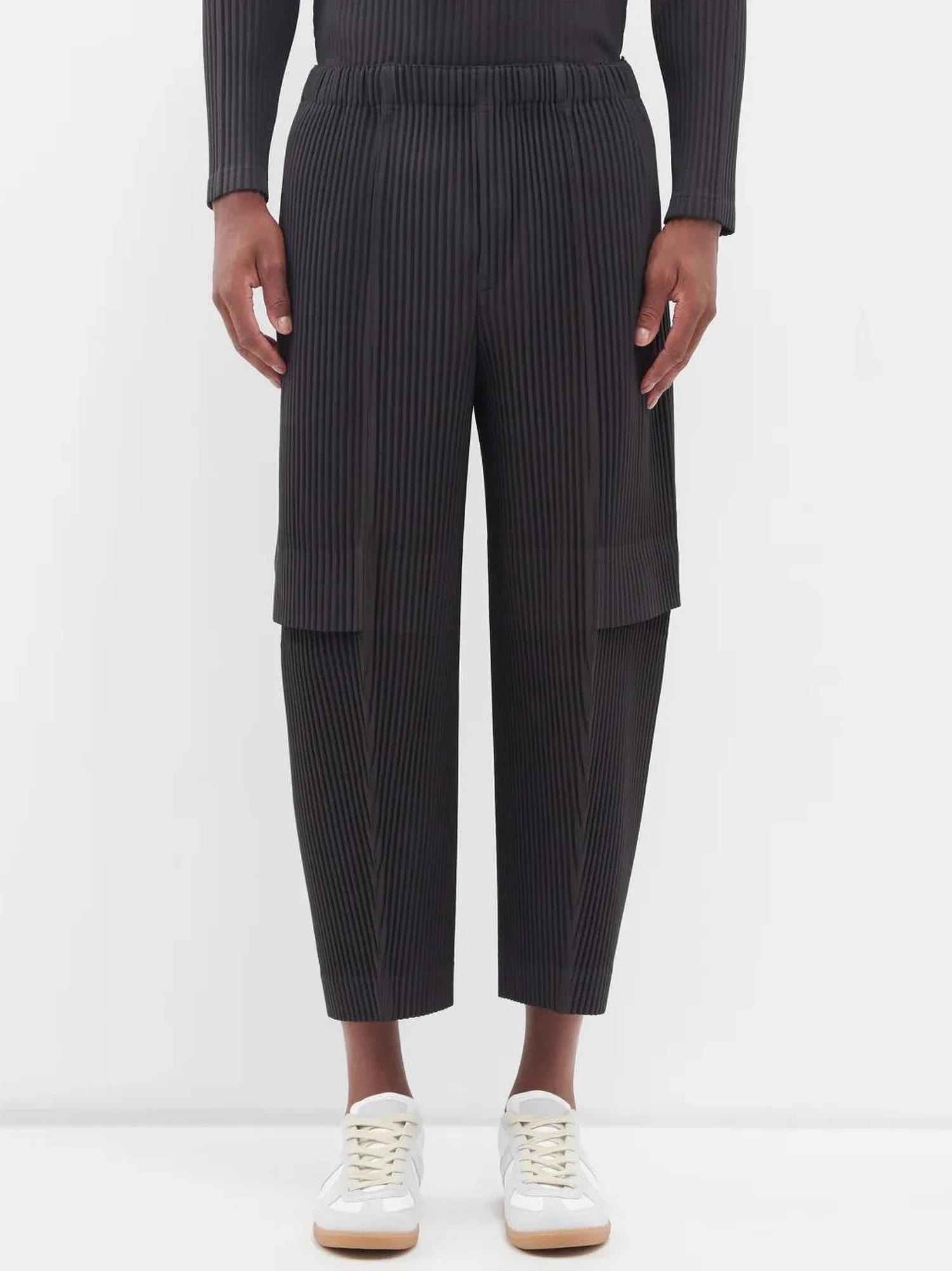 Ata Yake-Pantalon Cargo Plissé pour Homme, Pantalon Droit, Salopette adt, Baggy, Noir, Mode Décontra