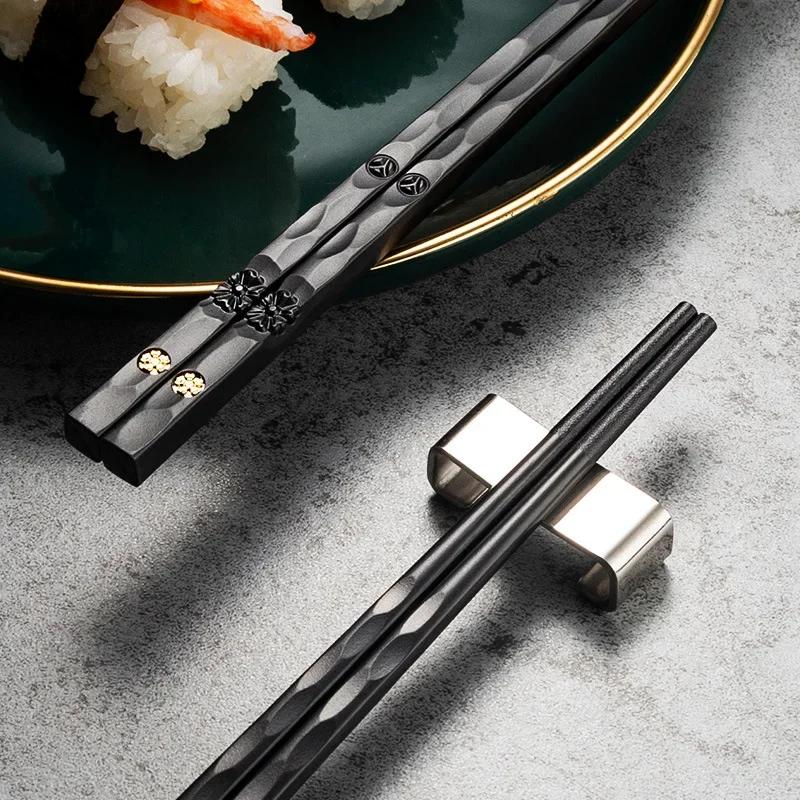 Baguettes japonaises antidérapantes de haute qualité, 5 paires, coréen, maison, hôtel, Restaurant, b