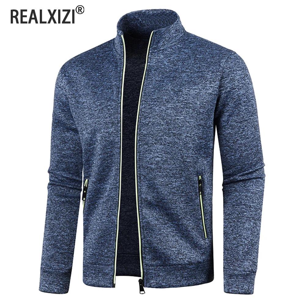 Vestes à glissière pour hommes col montant sweat-shirt extérieur Streetwear manteau décontracté manc