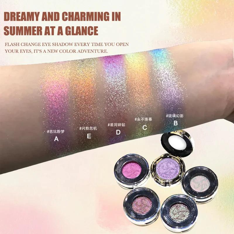 Fard à paupières scintillant nacré, cosmétique de haute qualité, longue durée, simple, Multichrome, 