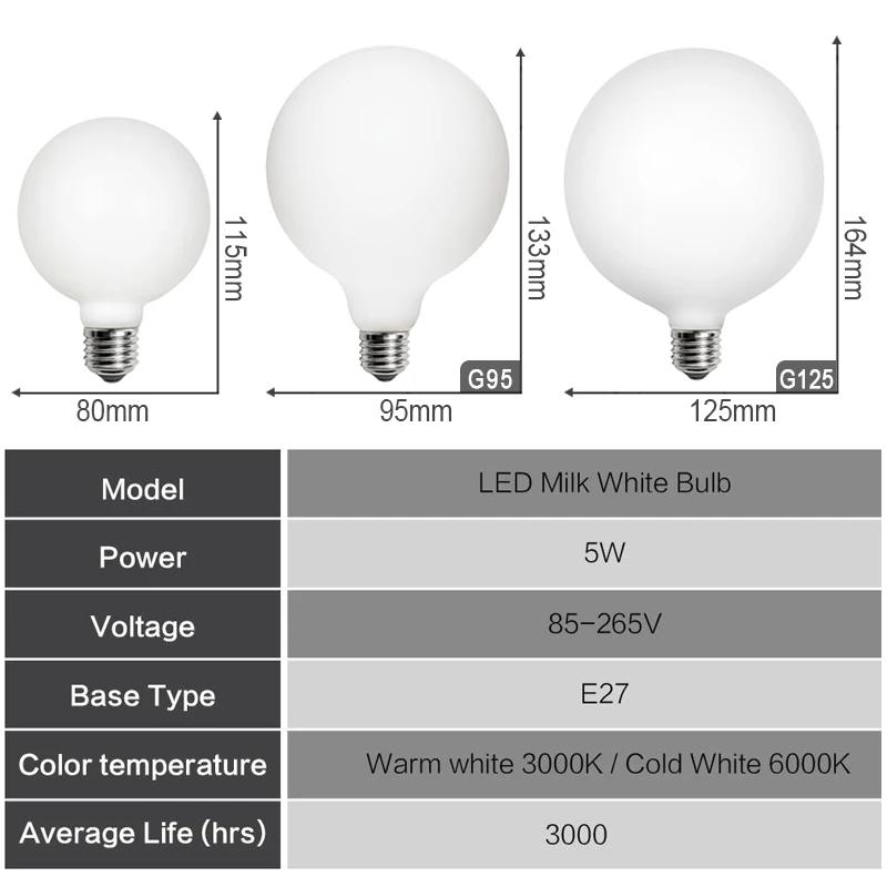 4/6 pièces E27 grande ampoule LED 85-265V G80 G95 G125 économie d'énergie lumière mondiale Lampada A