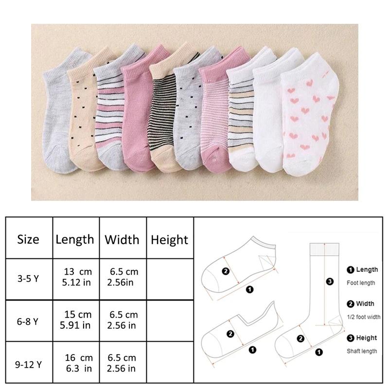 10 paires de chaussettes pour enfants, mignonnes, à imprimé cœur, unisexes, pour garçons et filles, 