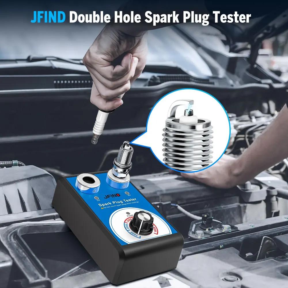 Testeur de bougies d'allumage Jfind JF109 13mm à double trou 110V 220V vers 12V pour voiture, moto, 