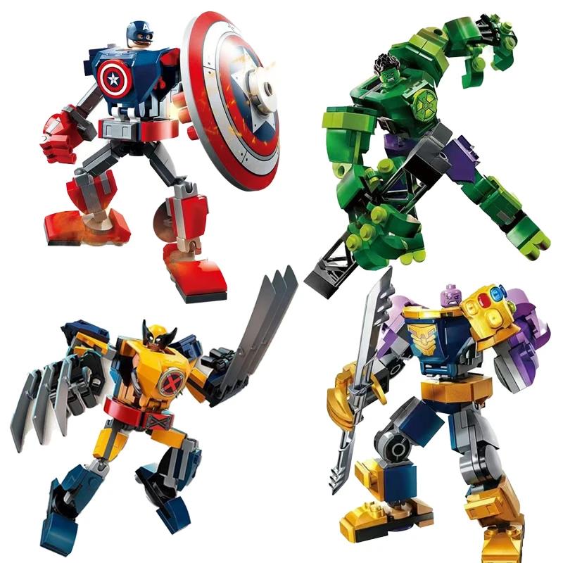 Bloc de figurines d'action de super-héros, Spiderman Miles Iron Man, Machine de guerre MOC à assembl