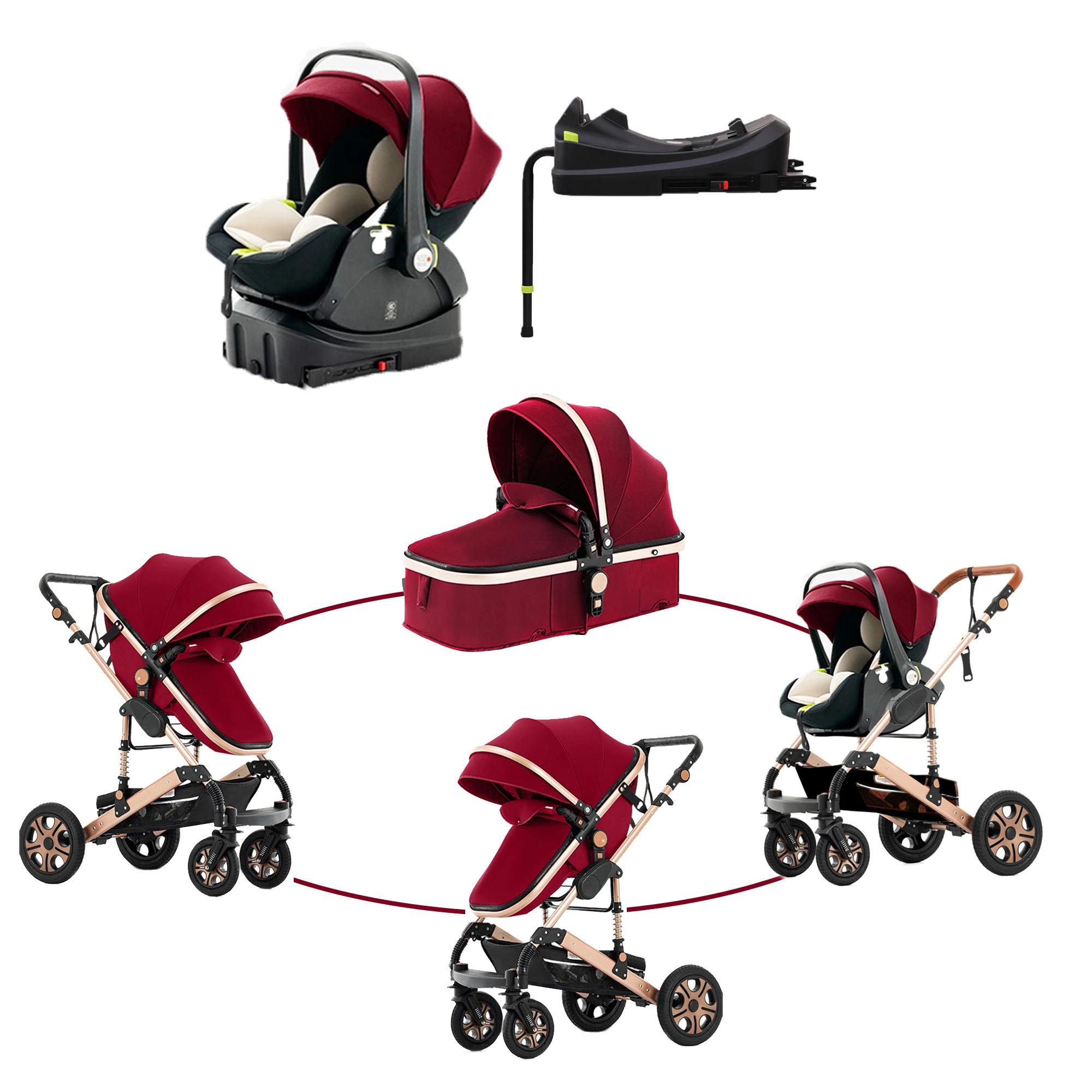 Siège auto combiné pour poussette bébé – Poussette pour bébé avec lit de transport, landau pliable e