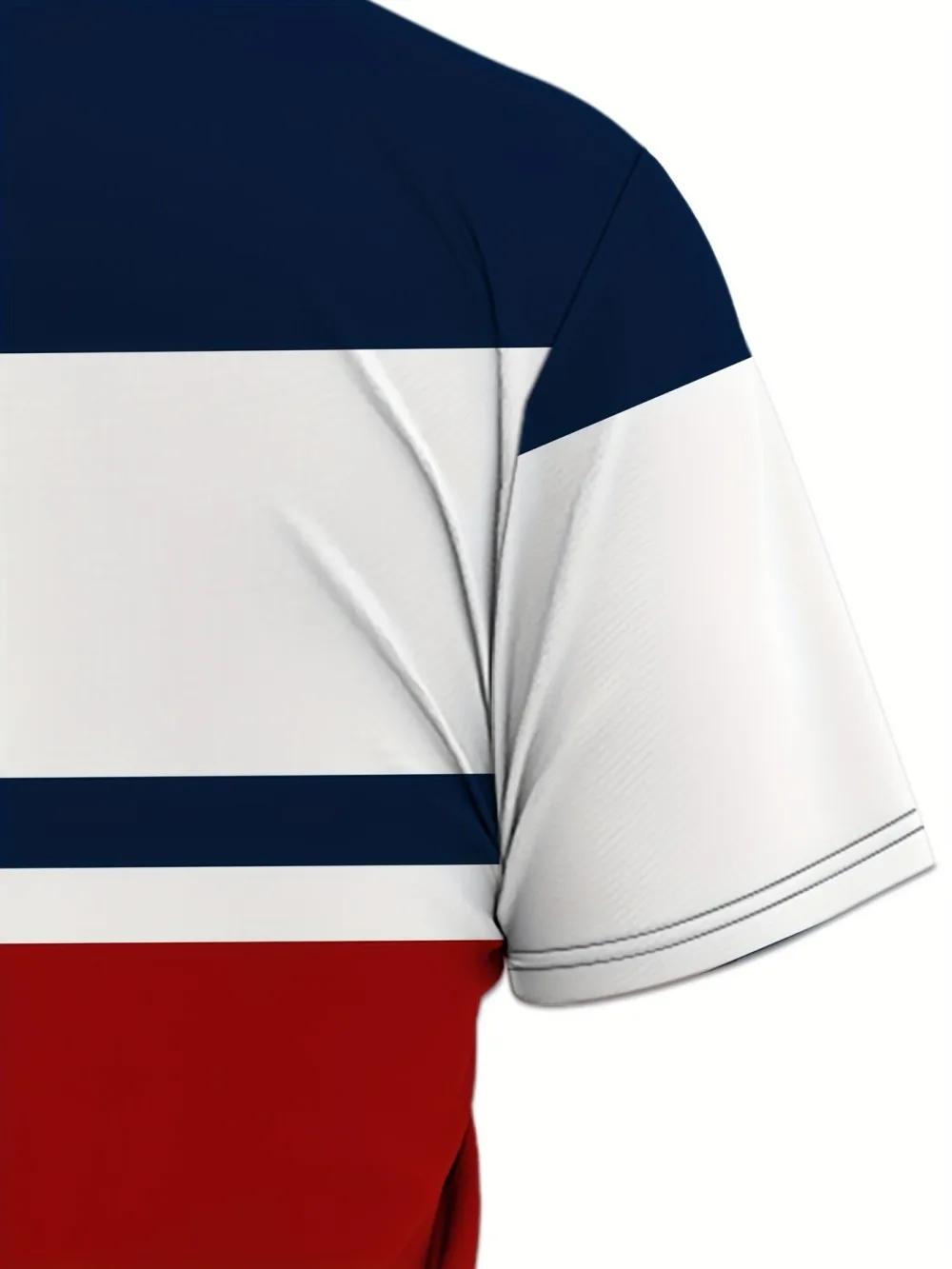 Vente chaude hommes épissé à la mode motif imprimé respirant col rond T-shirt ensemble short et haut