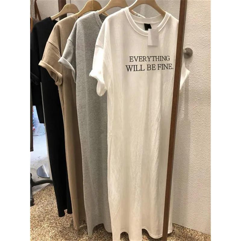 Robe d'été fine, grande taille, ample, manches courtes, pour femmes, nouvelle lettre imprimée, Simpl