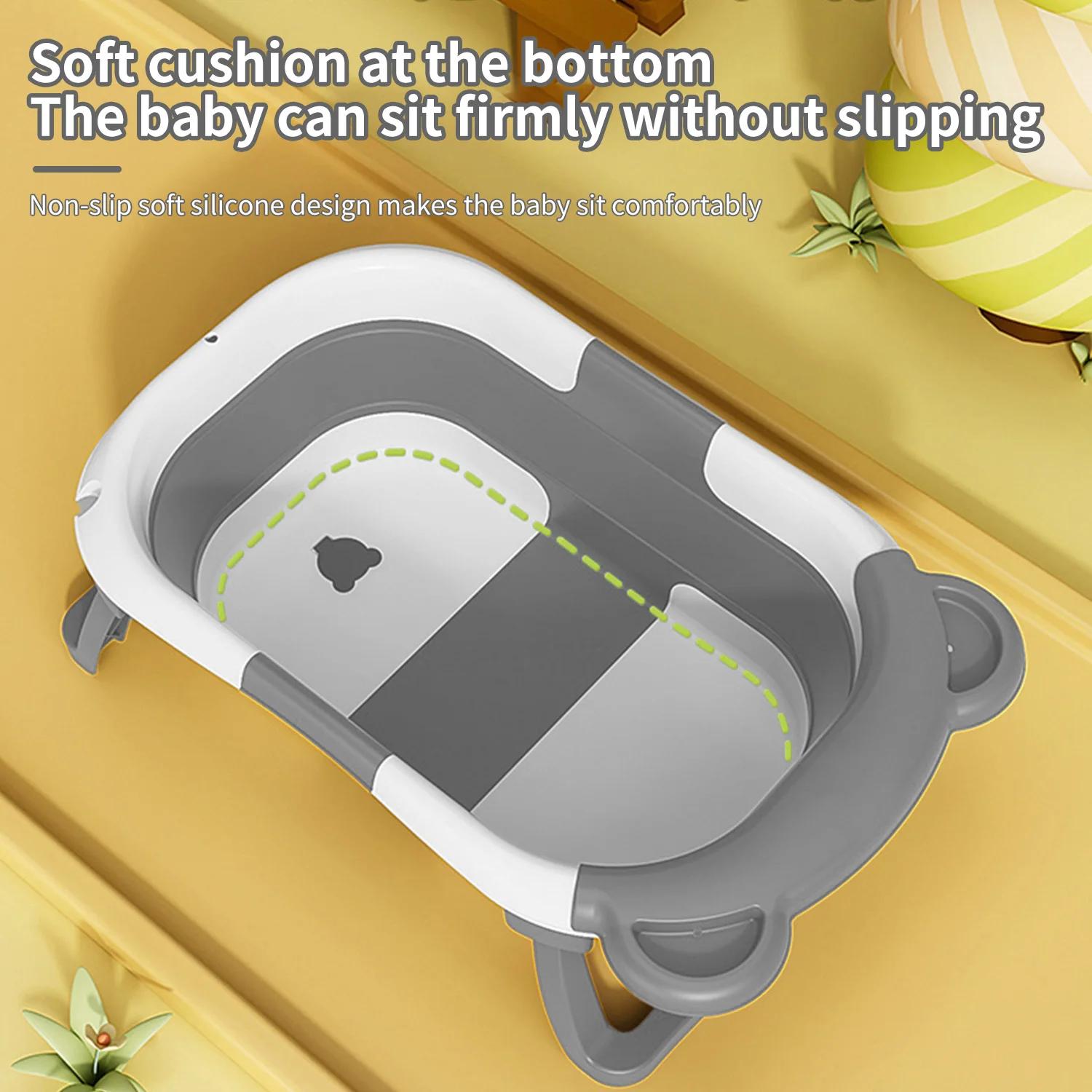 Baignoire pliable pour bébé, grande baignoire avec tapis de bain antidérapant, bain de voyage portab