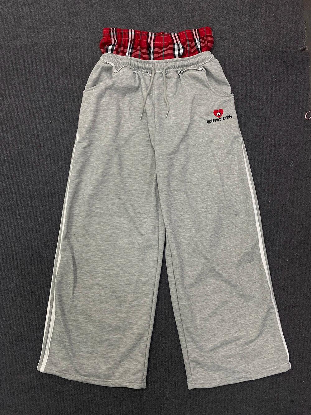 Ensemble deux pièces ample de Style collège rétro américain, faux pantalon de salle de bain à Double