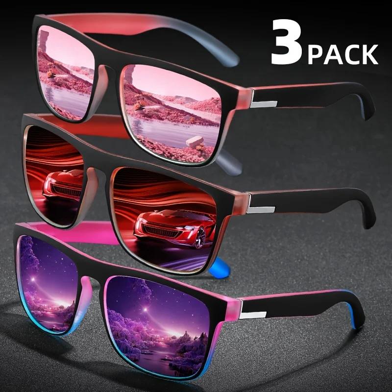 Lunettes de soleil polarisées carrées multicolores, dégradé fantastique, Anti-éblouissement UV400, p