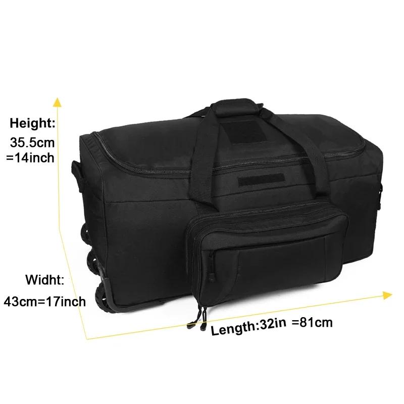 Sac polochon tactique de grande capacité 124l, bagages roulants pour Camping robuste, randonnée, val