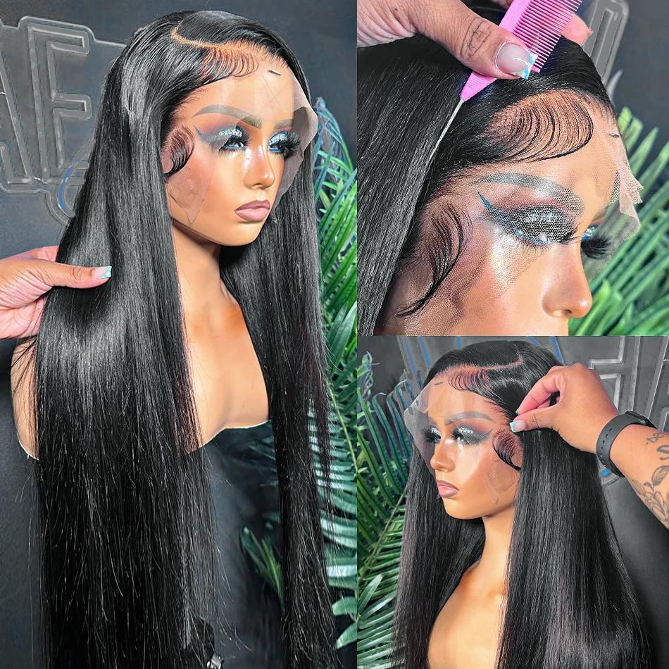 Wulala-Perruque Full Lace Wig naturelle lisse Sophia, cheveux humains, 13x4, 13x6 HD, pre-plucked, 3