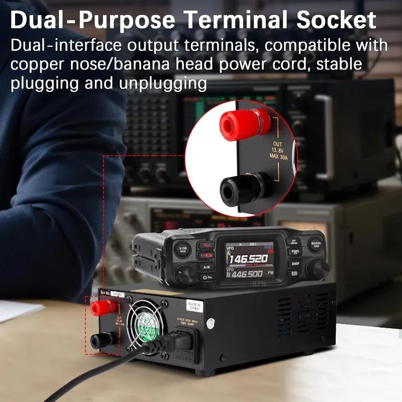 Alimentation cc 13.8V 30A pour radio amateur, alimentation de banc régulée avec décalage de bruit, c