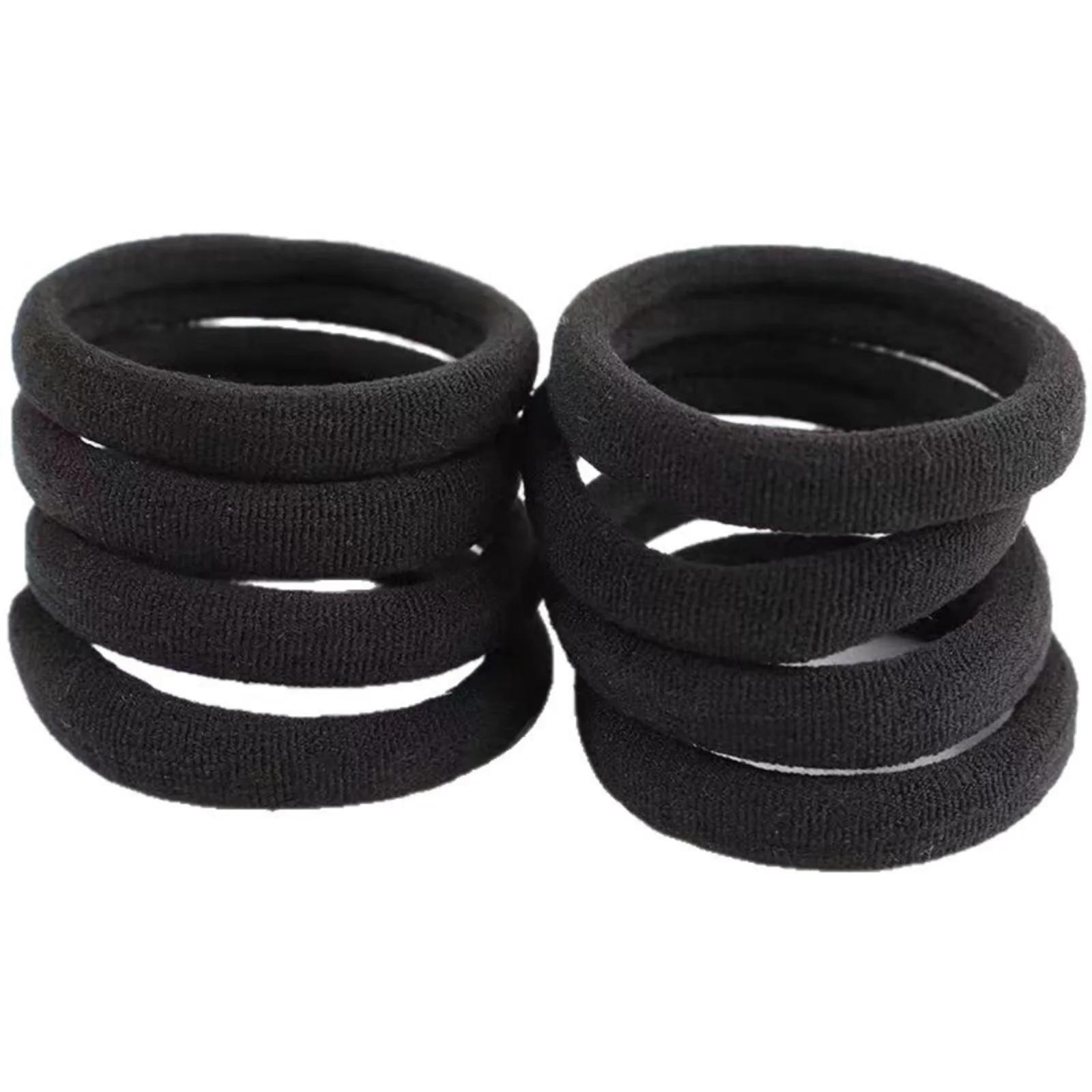 10-100 pièces noir haute élasticité bandeau serviette bandeau 4CM sans couture cheveux corde en cuir