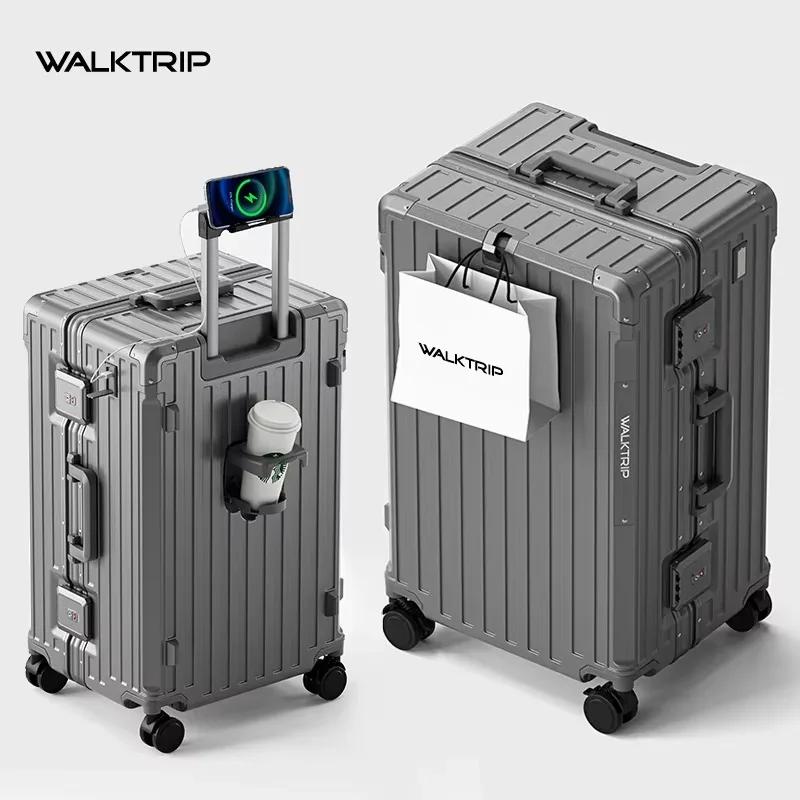 Valise de grande capacité avec cadre en aluminium, serrure TSA, matériau PC de haute qualité, valise