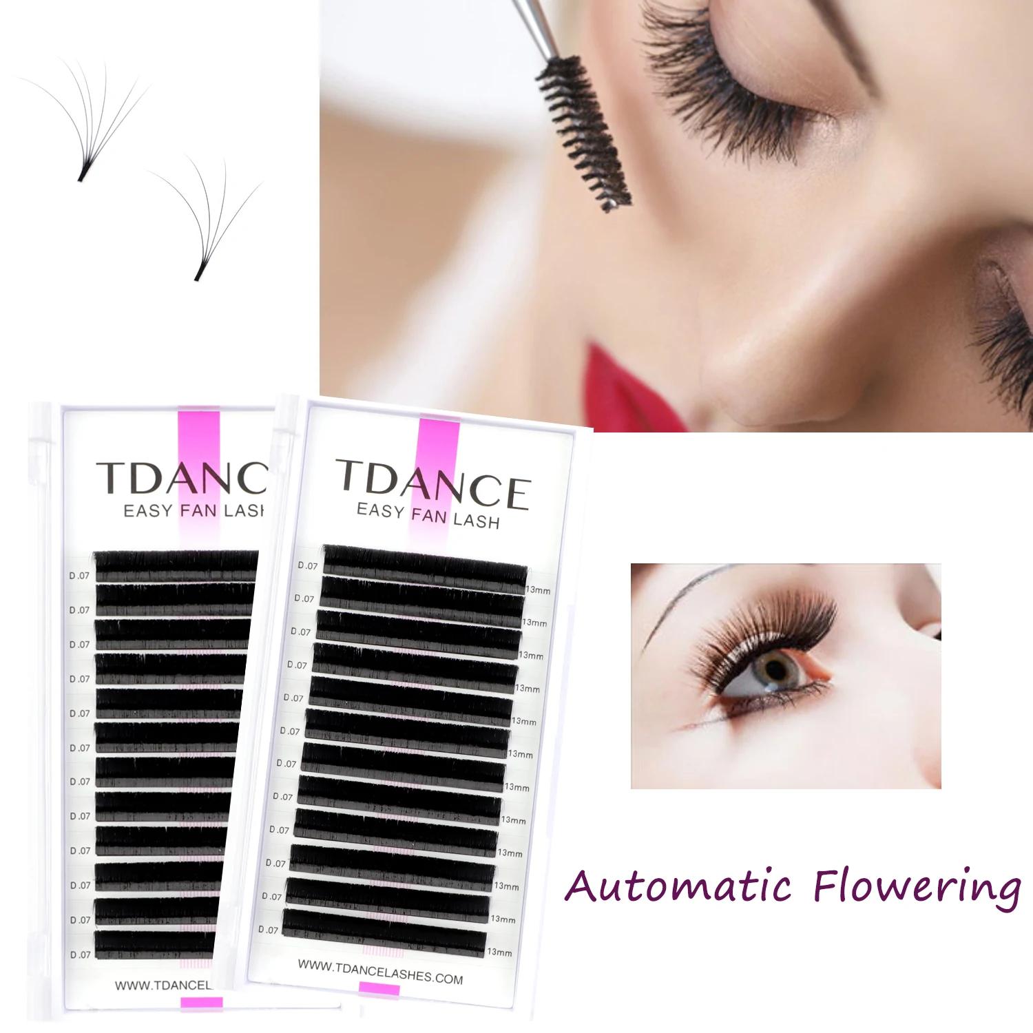 TDANCE 5 plateaux/Lot facile ventilateur Bloom Extension de faux cils floraison automatique rapide a