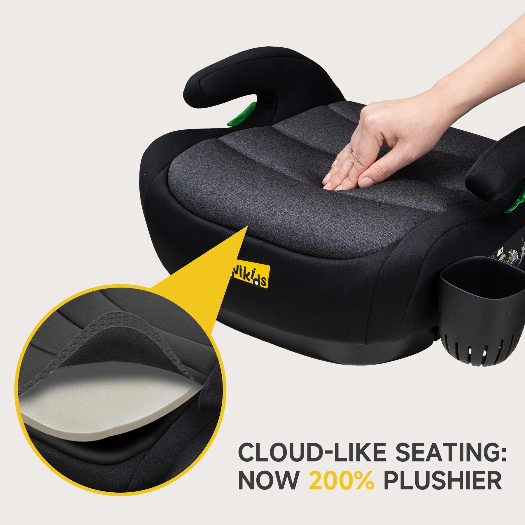 Siège rehausseur portable Jovikids OHHO+ pour enfants de 125 à 150 cm avec porte-gobelet, siège auto