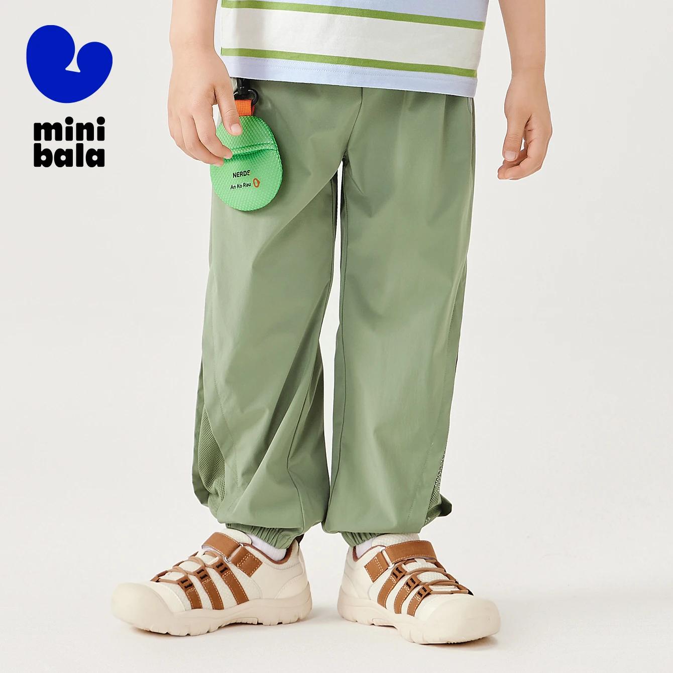 Mini Bala Pantalons d'été en maille pour garçons et filles, pantalons d'école à haute élasticité pou