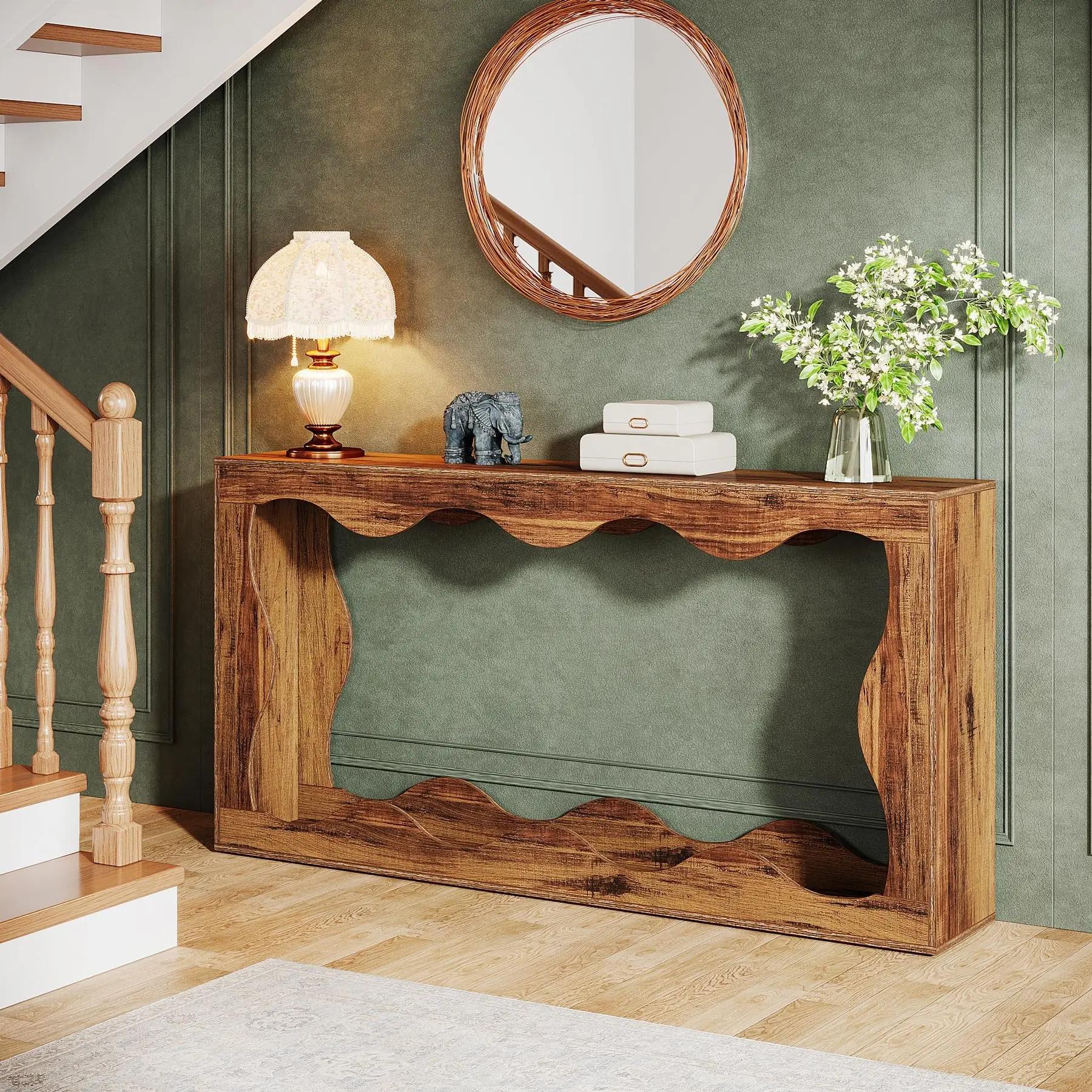 Tribesigns-Table console de ferme avec rangement, canapé derrière le canapé, longue table d'entrée, 