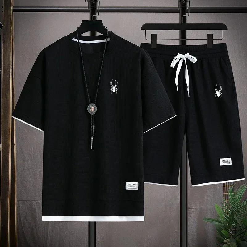 Ensemble T-shirt à manches courtes et short de sport pour hommes, vêtements de sport décontractés et