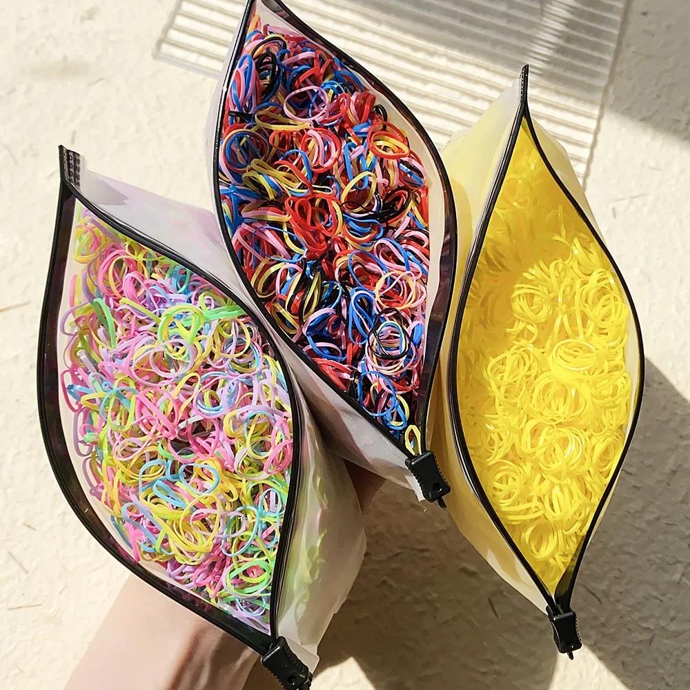 500/1000 bébé filles coloré jetable élastique cheveux cravates bandeau enfant en bas âge élastique p