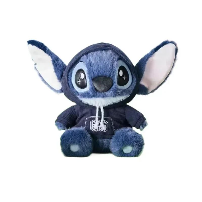 11.11Disney Stitch peluche poupée mignon Anime peluche avec salopette cadeau d'anniversaire pour gar