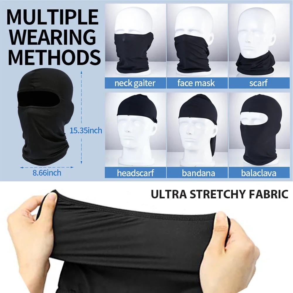 Masque de ski intégral pour homme, cagoule noire, couvrant le cou
