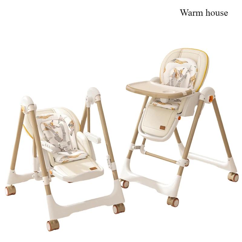 Chaise de salle à manger multifonctionnelle pour bébé, avec hauteur de siège réglable, balançoire à 