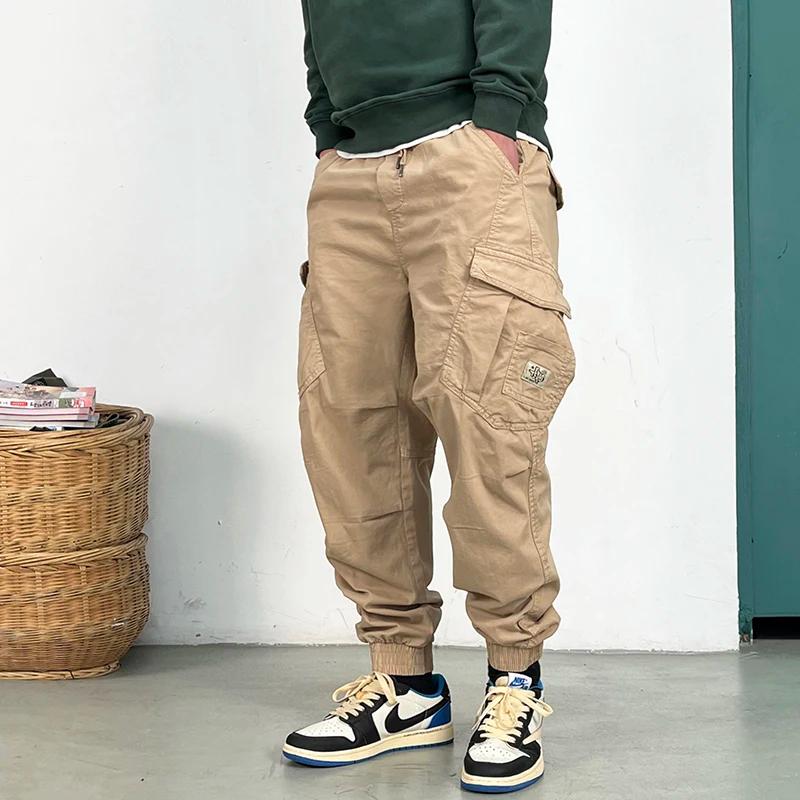 Pantalon Cargo Multi-Poches Vintage Américain pour Homme, Streetwear d'Extérieur, Jogging, Vêtements