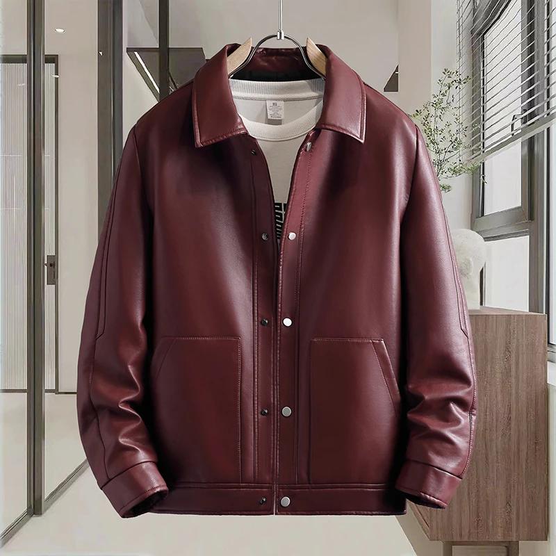 Cette veste d'automne à col montant de haute qualité la plus vendue est une veste en cuir décontract