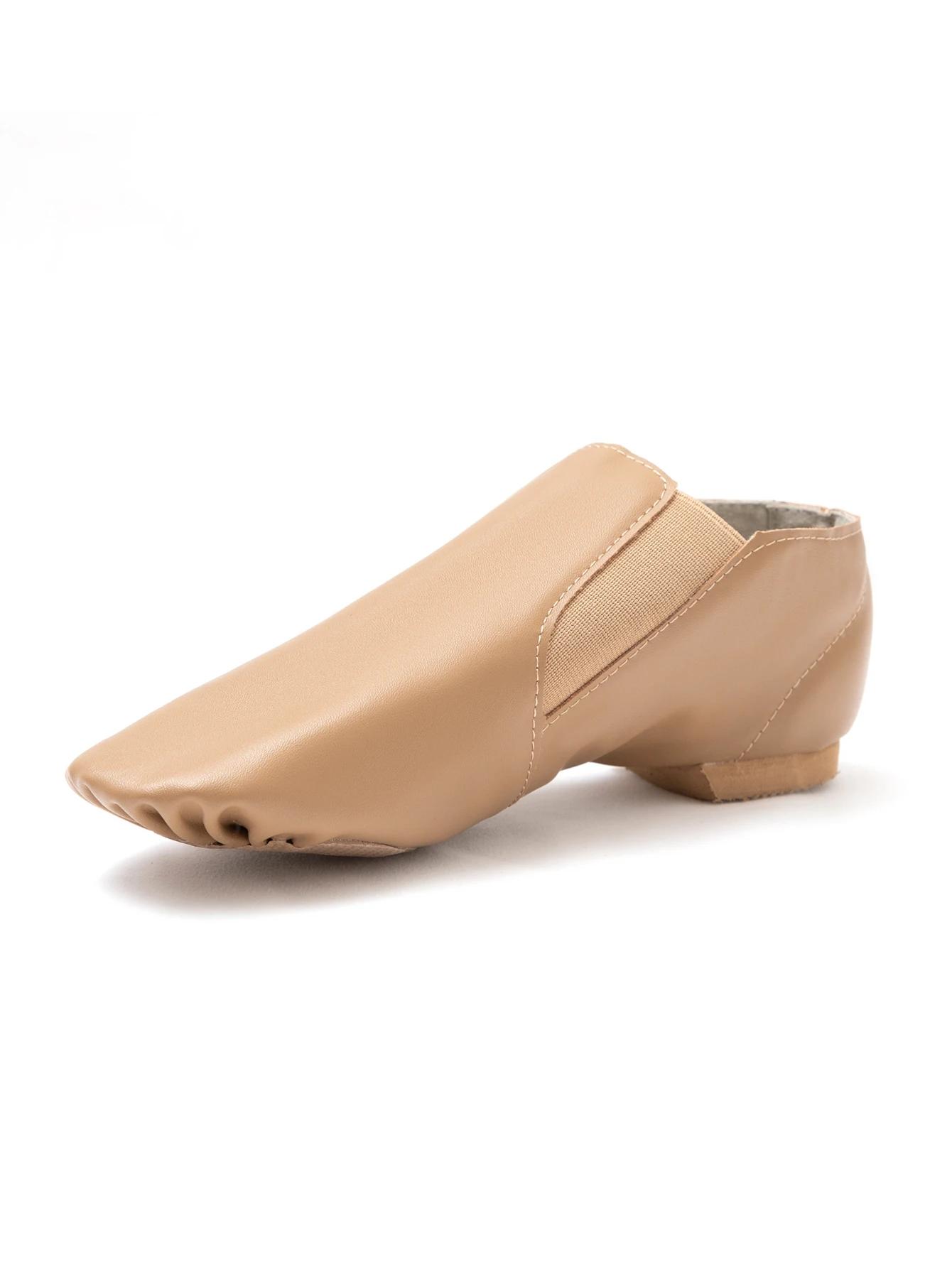 Dynadans Chaussures de jazz en cuir PU Chaussures de danse à enfiler pour enfants et adultes avec él