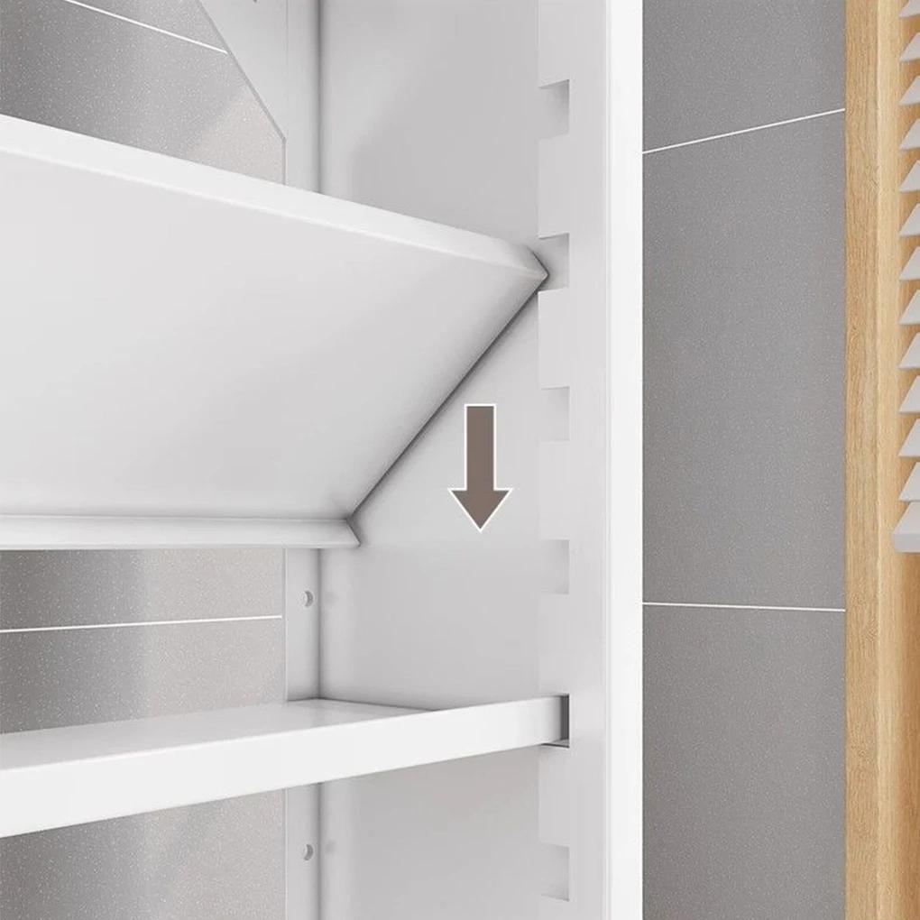 Armoire de rangement de salle de bain au toucher délicat, avec porte rabattable, armoire de rangemen