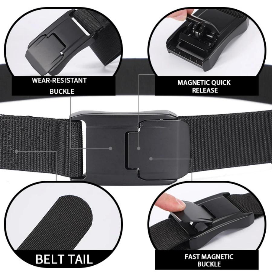 Nouvelle ceinture extensible pour hommes et femmes, boucle à dégagement rapide, solide, en vrai Nylo