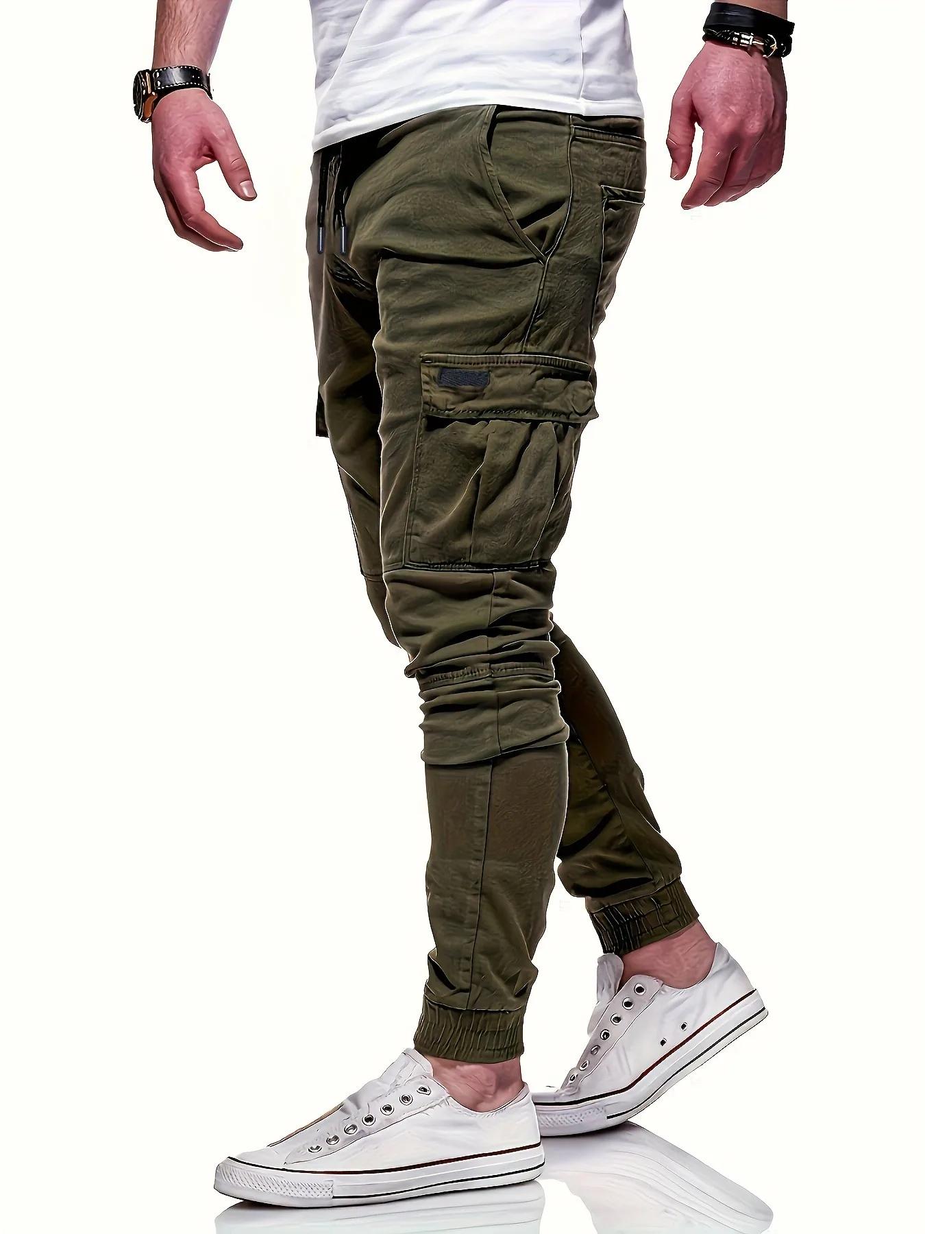 Pantalon de travail ample multi-poches avec cordon de serrage pour hommes, pantalon de travail pour 